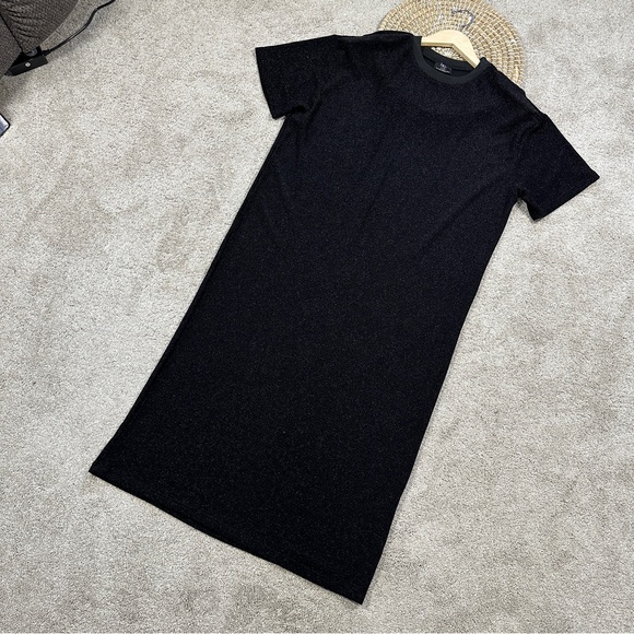 SOLD | Dressed in Lala Casual Luxe Midi Dress in Black Disco Sparkle Boxy S - Picture 4 of 16